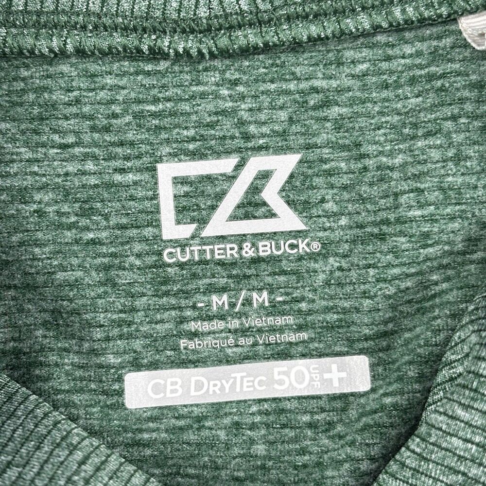 Cutter & Buck Shoreline Women's M 1/4 Zip Pullover Green Heather Athletic Shirt - Picture 6 of 8